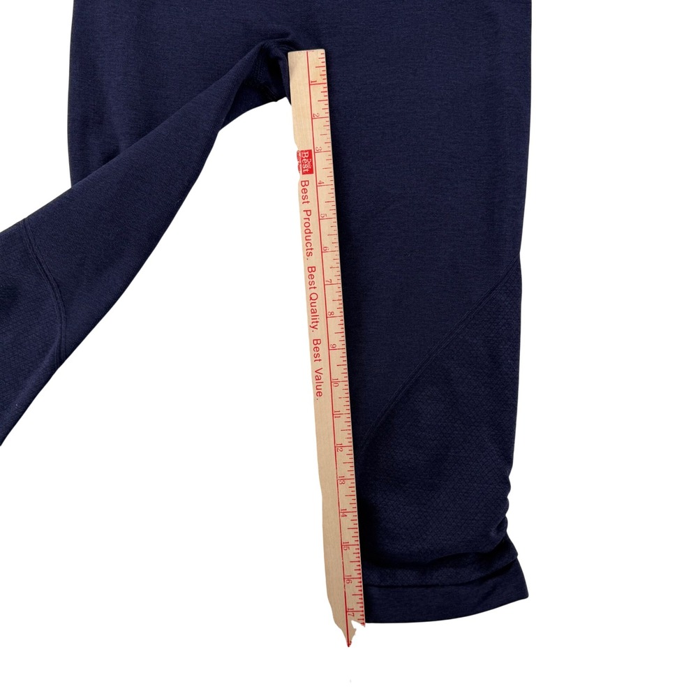Lululemon Ebb To Street Crop Leggings Ruched Seamless Womens 6 Navy Blue Gym - Picture 4 of 7